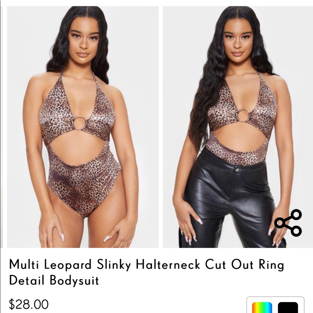 💖SOLD💖 PLT Leopard haltertop bodysuit